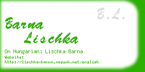 barna lischka business card